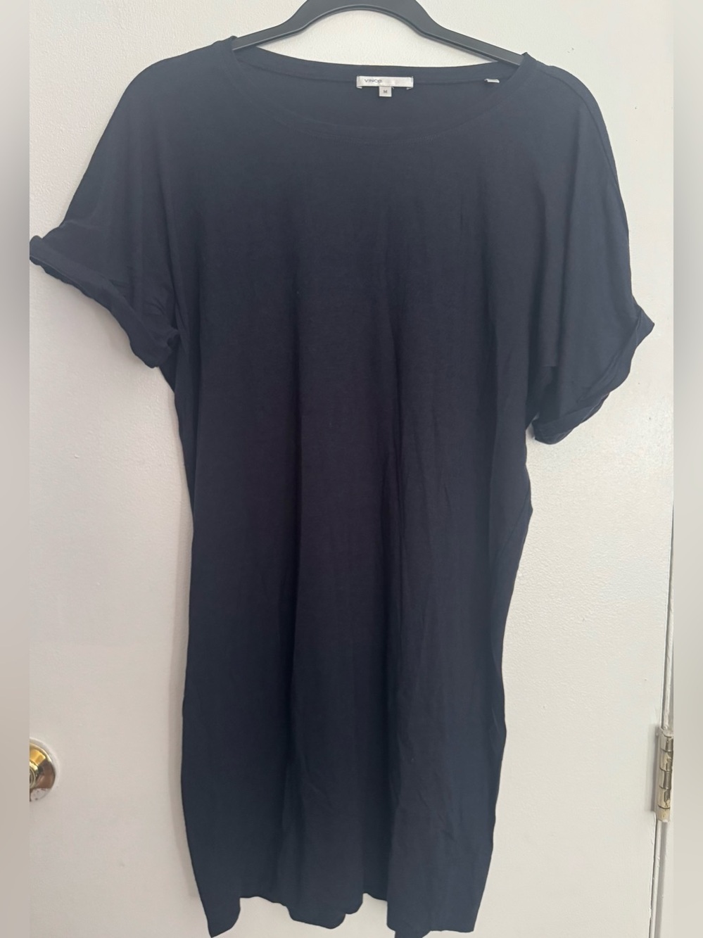 Vince Black Short-Sleeve t-shirt dress